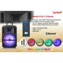 Plastic Shell 12" Portable Trolley Speaker with USB SD FM Remote Bluetooth F12-1